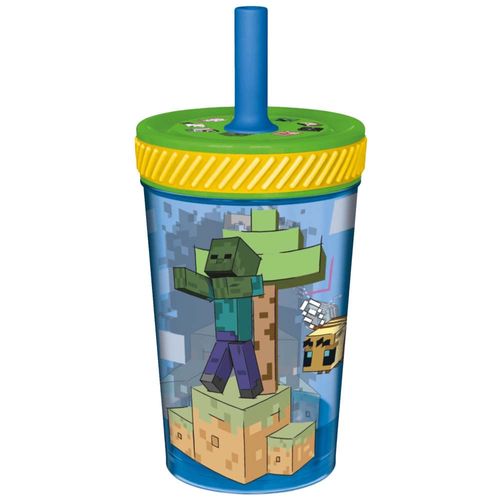 Vaso MINECRAFT Drop Safe C/Paja 370ml
