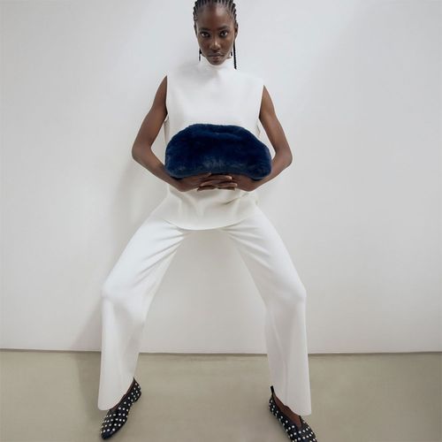 Pantalón Sfera Mujer Largo Ancho Blanco
