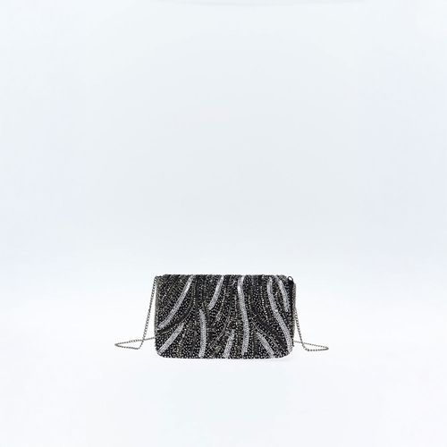 Cartera Sfera Mujer Beads Rayas Plata