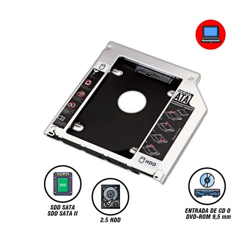CADDY ADPTADOR DISCO DURO LAPTOP SEGUNDO SDD HDD