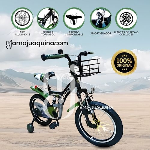Bicicleta con Canasta Aro 12 «FLYING» Verde Oscuro