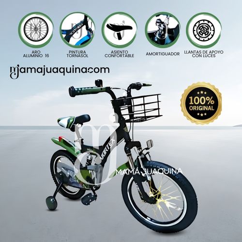 Bicicleta con Canasta Aro 16 «FLYING II» Verde