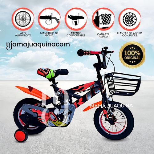 Bicicleta con Canasta Aro 12 «GUNGOR II» Naranjado
