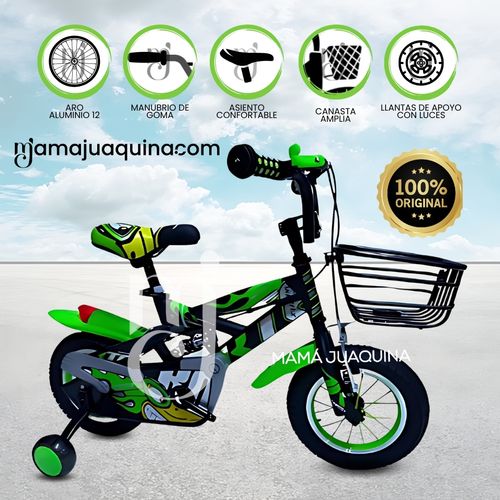Bicicleta con Canasta Aro 12 «GUNGOR II» Verde