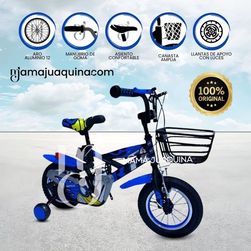 Bicicleta con Canasta Aro 12 «GUNGOR II» Azul