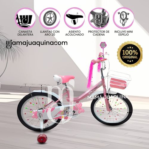 Bicicleta Campera con Canasta Aro 20 «CANDY» Rosado