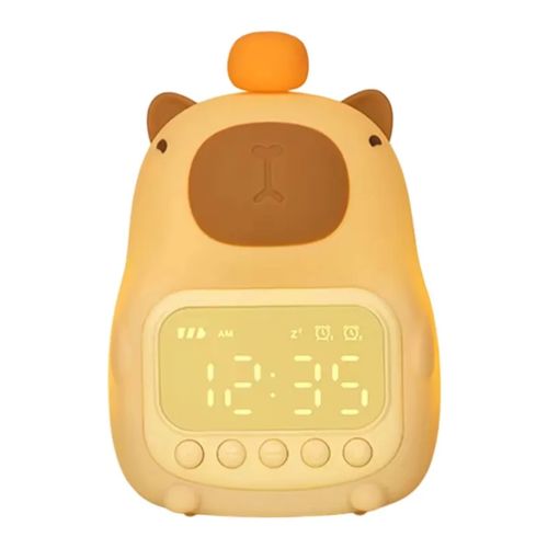Lámpara Infantil LED Diseño Capibara con Reloj Despertador