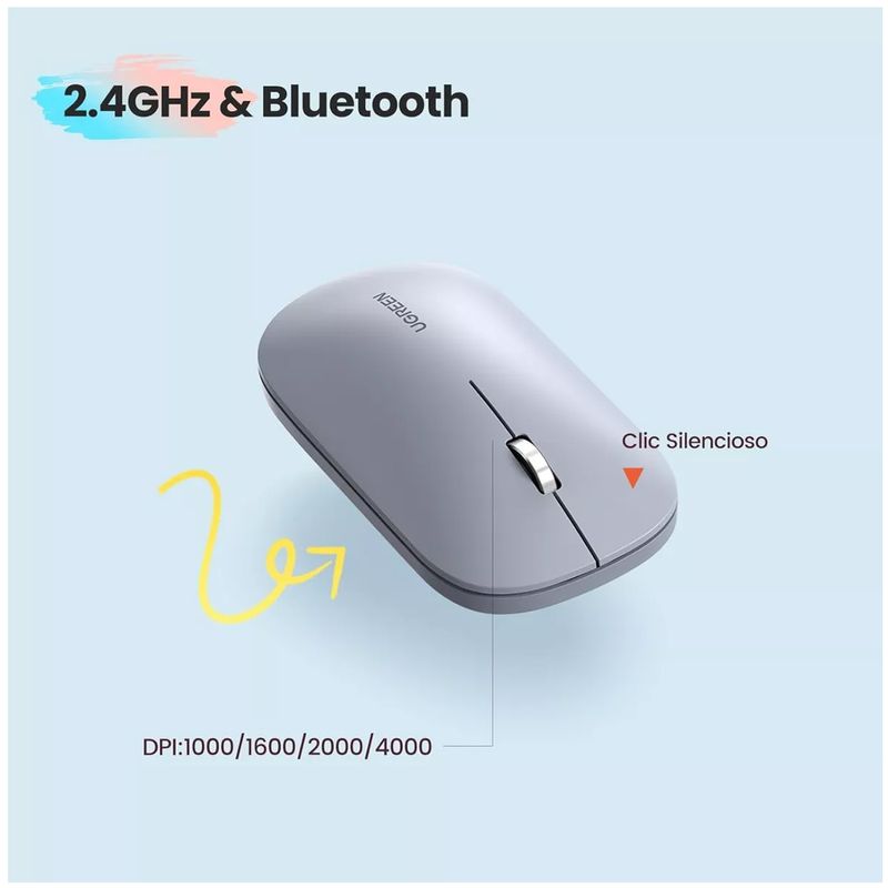 Kit-teclado-y-Mouse-inalambrico-UGREEN-bluetooth-50-24Hz-español
