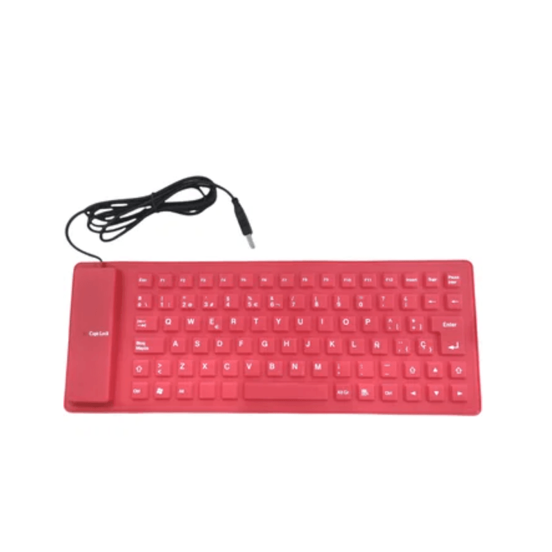 Teclado-Flexible-Siliconado-WB-86-impermeable-contra-polvo-USB---ROJO