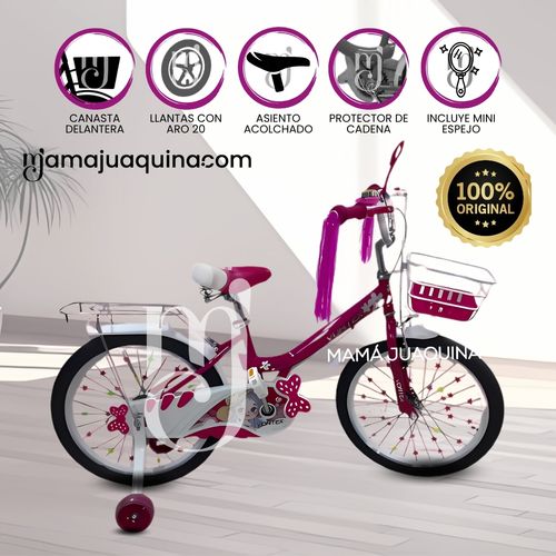Bicicleta Campera con Canasta Aro 20 «CANDY» Fucsia