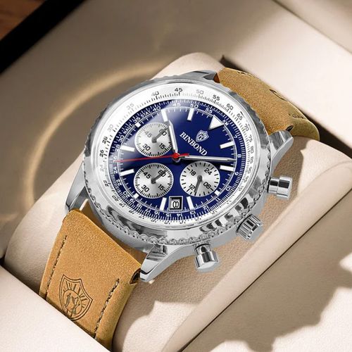 Reloj BINBOND para Hombre - Elegante - Cuero - Azul