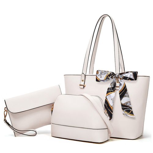 Cartera para Mujer 3 Piezas Elegante Beige 08G