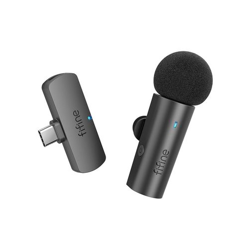 Fifine - Micrófono Lavalier M6 Wireless Type C Omnidireccional