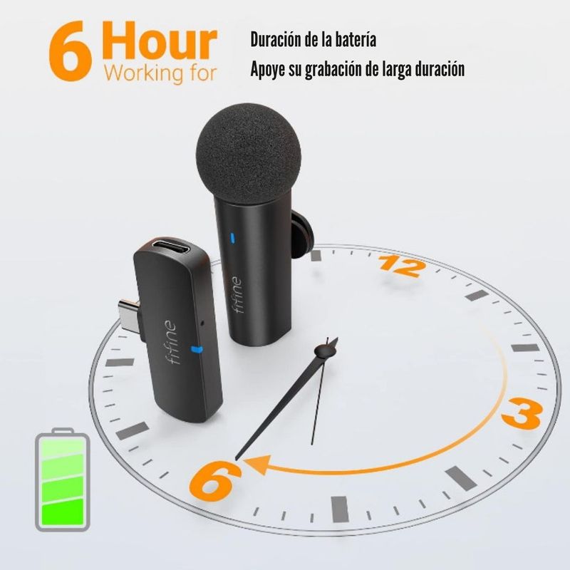 Fifine---Microfono-Lavalier-M6-Wireless-Type-C-Omnidireccional