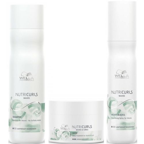 Shampoo  para Ondas 250ml + Mascarilla + Spray Wella Nutricurls