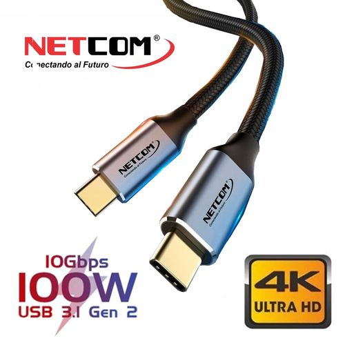 Cable USB C 3.1 Tipo C a Tipo C Gen2 10Gbps 4K Ultra HD 100W PD 3.0