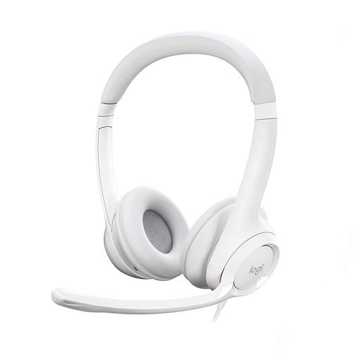 Audífono Logitech H390 USB con Cancelación de Ruido - Blanco