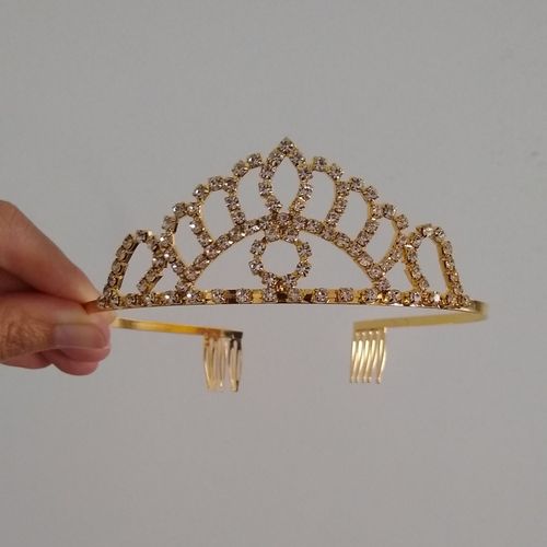 Corona tiara diadema dorado cumpleaños quinceañero novia fiesta princesa sol