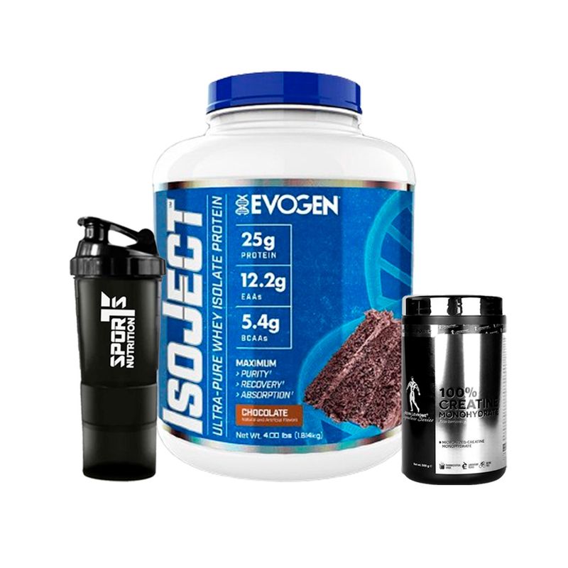 Proteina-Evogen-ISOJECT-18-kg-Choco---Creatina-500gr---SmartShaker