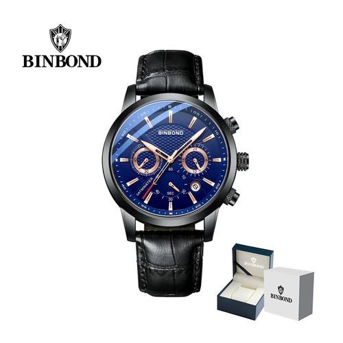 Reloj BINBOND para Hombre -Azul/Negro - Cuero