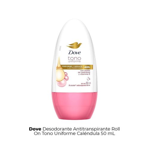 Desodorante Antitranspirante Roll On Tono Uniforme Caléndula 50ml Dove