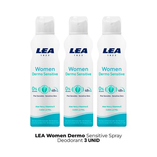 Lea Women Dermosensitive Spray Deodorant 3 Unid