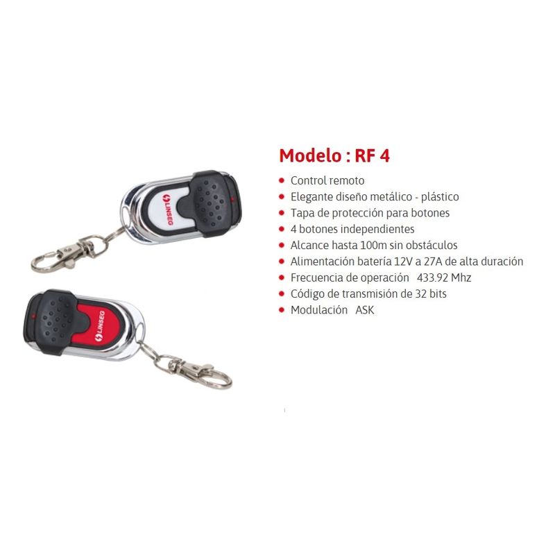 -Control-Remoto-para-panel-alarma-Linseg-RF4-100-mtrs