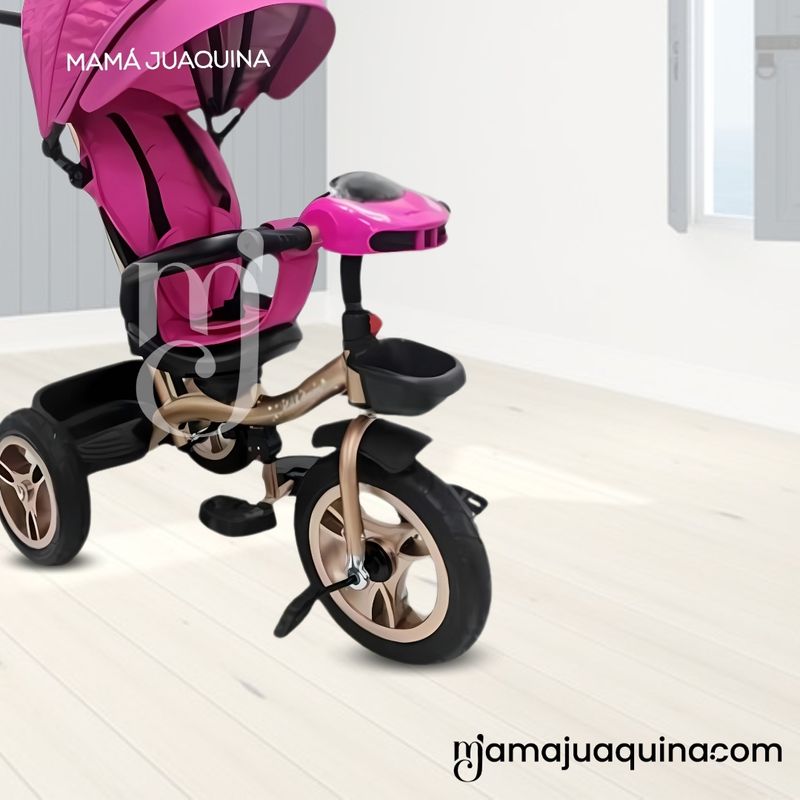 Triciclo-Guiador-Baby-Happy-«GOLDEN-SPEED»-Musical-Fucsia