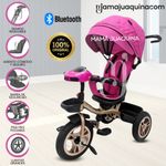 Triciclo-Guiador-Baby-Happy-«GOLDEN-SPEED»-Musical-Fucsia