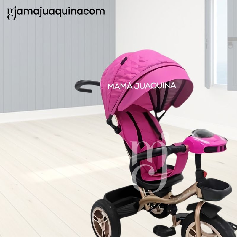 Triciclo-Guiador-Baby-Happy-«GOLDEN-SPEED»-Musical-Fucsia