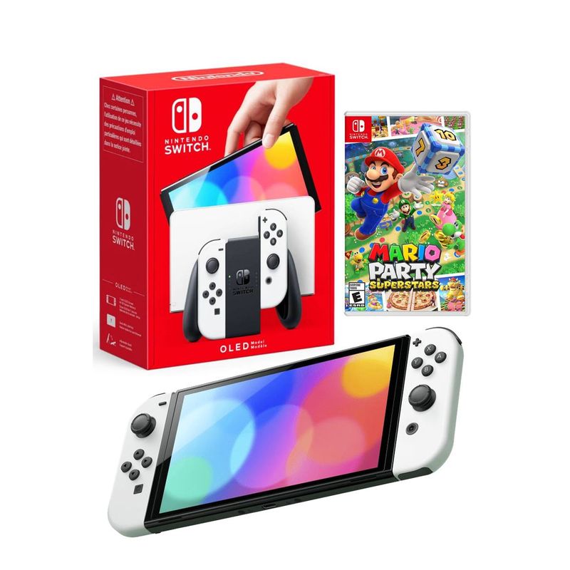 Consola-Nintendo-Switch-Oled-Blanca---Mario-Party-Superstars