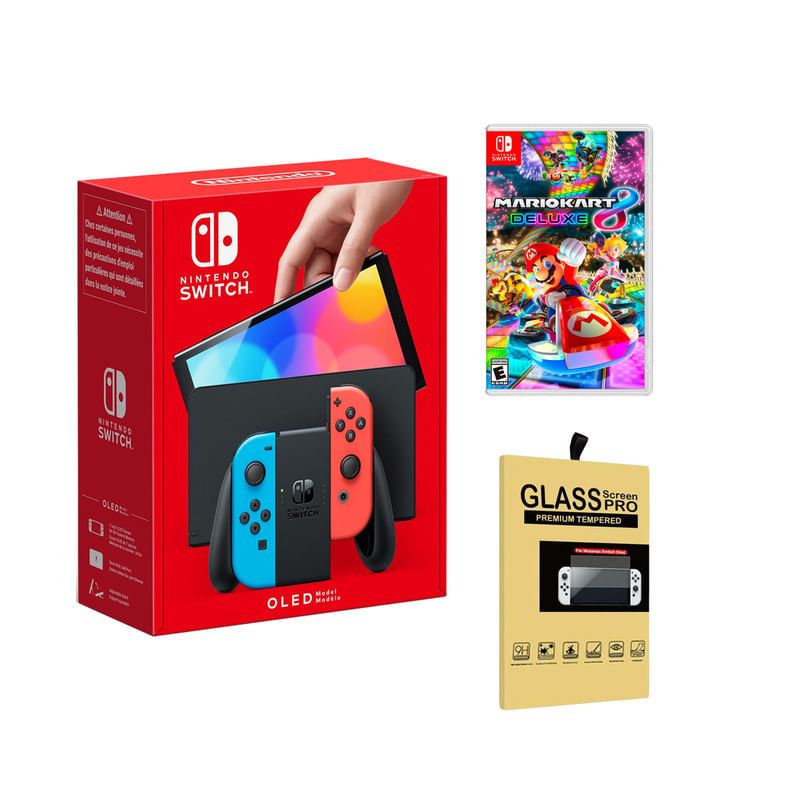Consola-Nintendo-Switch-Oled-Neon---Mario-Kart-8-Deluxe---Mica