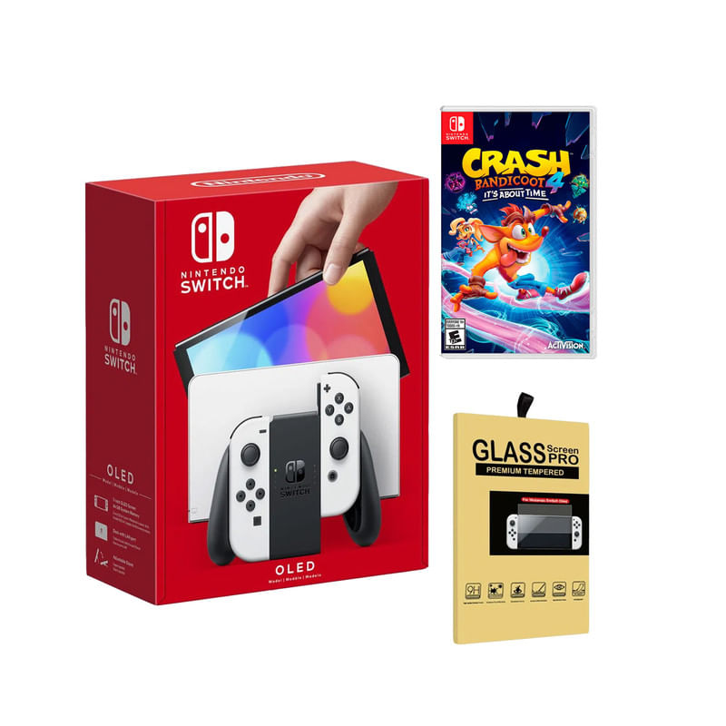 Consola-Nintendo-Switch-Oled-Blanco---Crash-Bandicoot-4---Mica