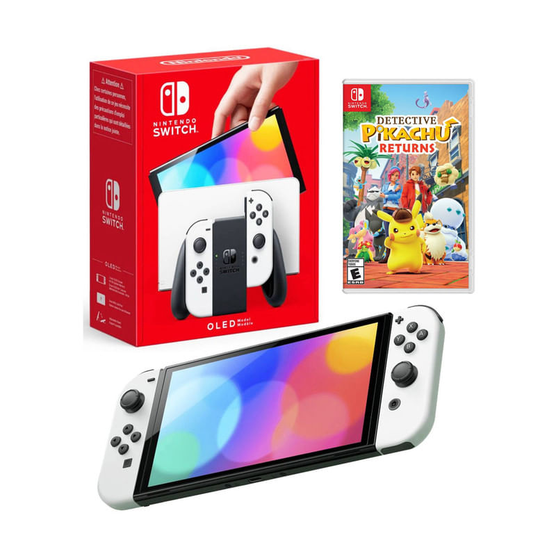 Consola-Nintendo-Switch-Oled-Blanca---Detective-Pikachu
