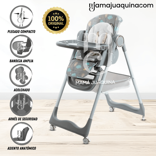 Silla de Comer Graduable «RANDY» Gris