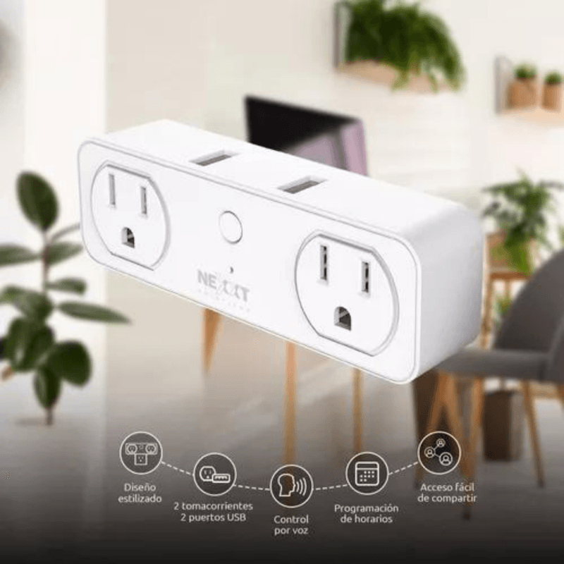 Enchufe-inteligente-Wi-Fi-02-salidas-con-puertos-USB-NHP-D610---Nexxt