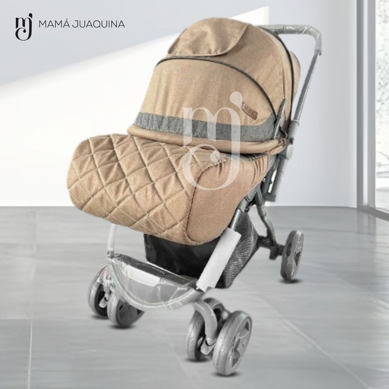 Coche-Cuna-«ELITE»-Mango-Reversible-Canguro-Beige