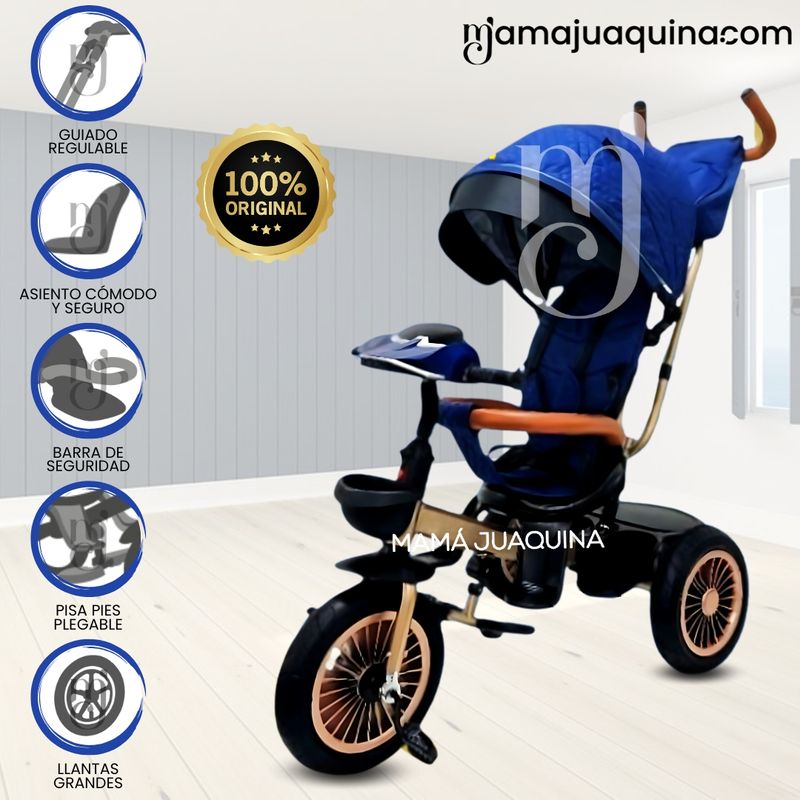 Triciclo-Guiador-«LUCIAN-II»-con-Bluetooth-Azul