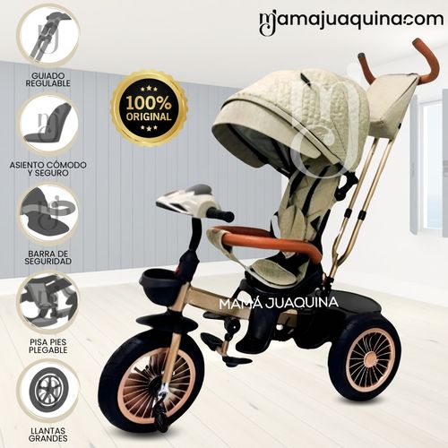 Triciclo Guiador «LUCIAN II» con Bluetooth Beige