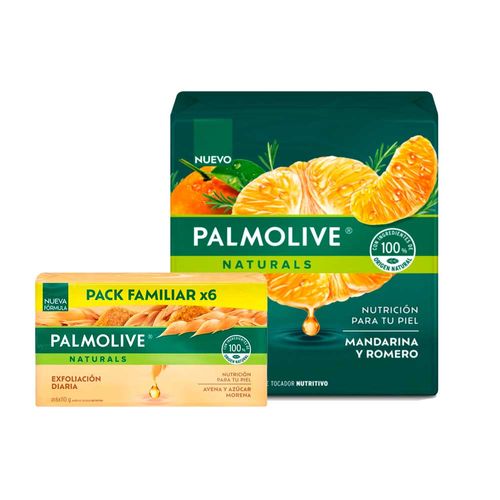 Pack PALMOLIVE Jabón Avena y Azúcar 6x120g + Jabón Mandarina y Romero 3x 110g