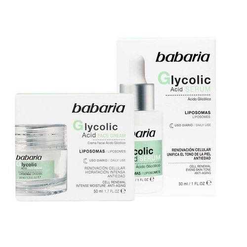 Pack BABARIA Sérum Ácido Glicólico 30ml + Crema Facial Ácido Glicólico 50ml