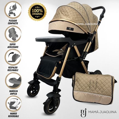 Coche Cuna de Lujo «BOMBSHELL» con Bolso Pañalero Beige