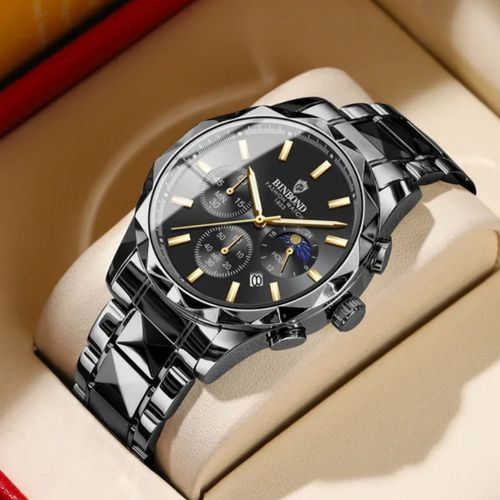 Reloj BINBOND para Hombre - Negro/Negro Acero