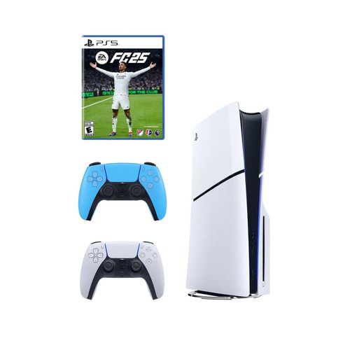 Consola Playstation 5 Slim Lectora de Discos + Mando Dualsense Celeste + EA Sports FC 25