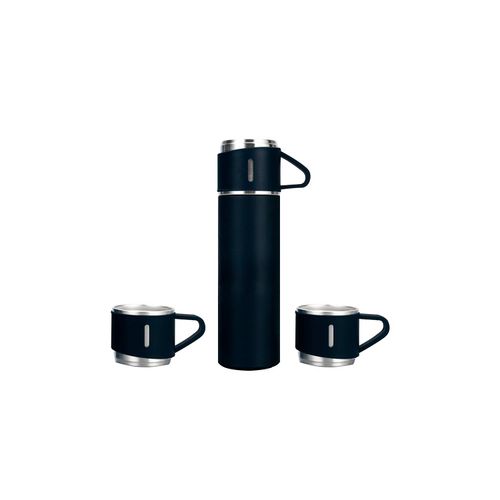 Set de 4 Pz Termo de Acero Inoxidable 500 ml Taza Negro