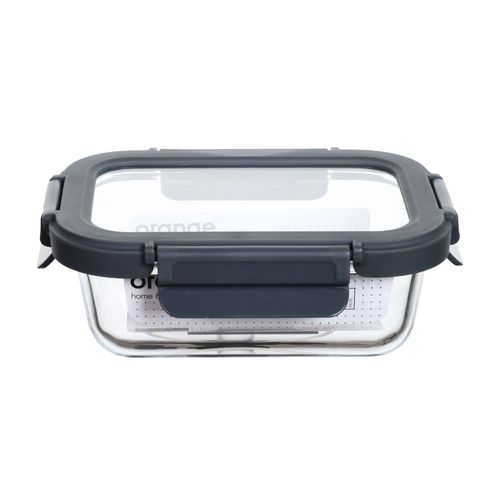 Taper de Vidrio Rectangular Hermético Gris 370ml Orange
