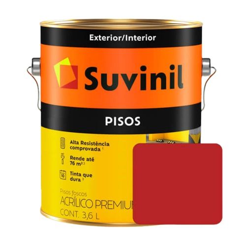 Pintura para pisos Suvinil Rojo 3.6 litros