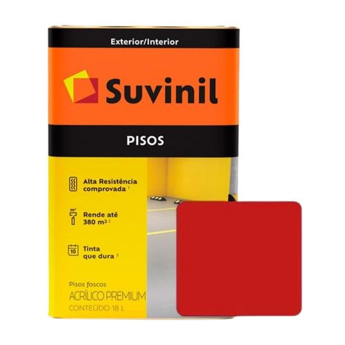 Pintura para pisos Suvinil Rojo 18 litros