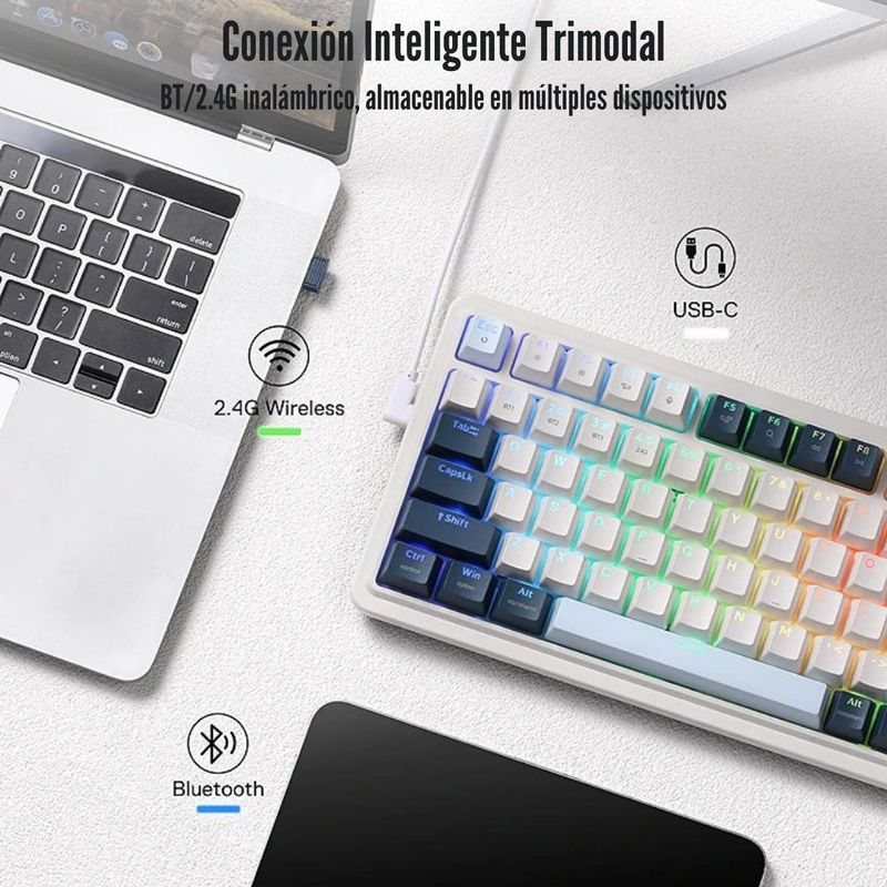 Redragon---Teclado-Eisa-Pro-K686WB-96--Wireless-White-Blue