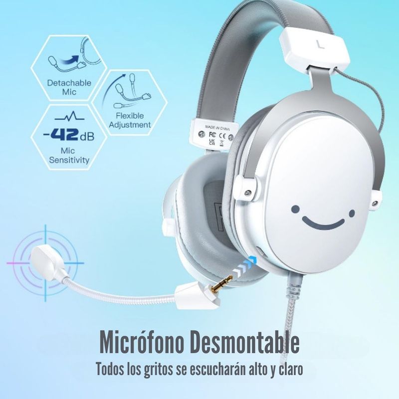 Fifine---Audifono-Ampligame-H9-Surround-Sound-71---Blanco